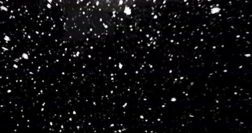 Animated Snowflakes Falling on Black Background