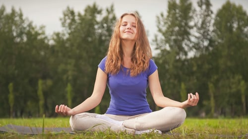 Yoga Pose in a Meadow