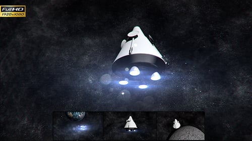 Raumschiff nähert sich dem Mond