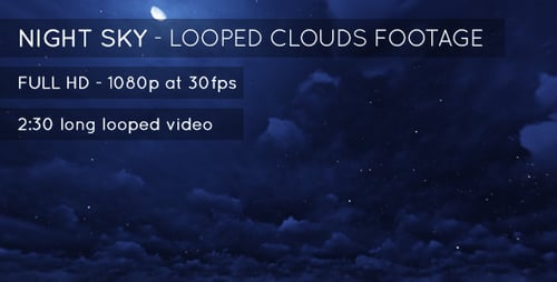 Animated Night Sky with Twinkling Stars and Moon
