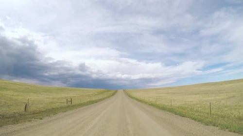 POV point of view - Driving through countryside in Eastern Colorado.