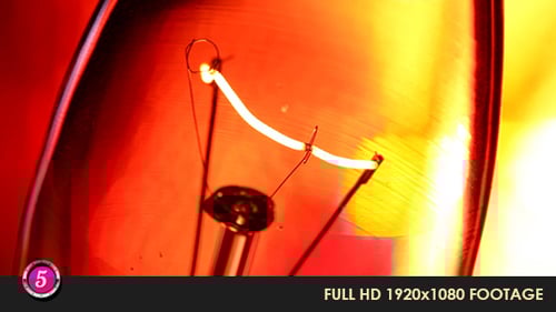 Glowing Filament of Lightbulb in Extreme Close Up