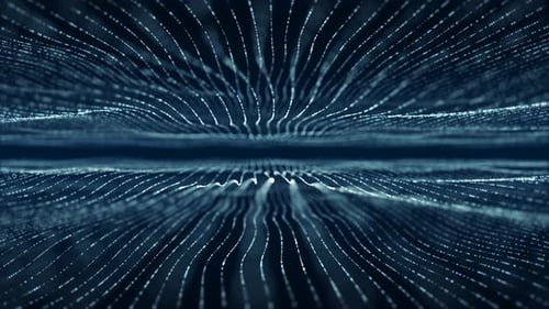 Abstract Futuristic Waving Particle Lines Seamless Loop Background