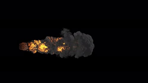 Fiery Blast Transition with Realistic Smoke Effect