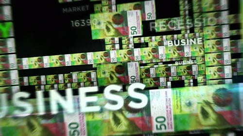 Swiss Franc money banknotes seamless loop flight