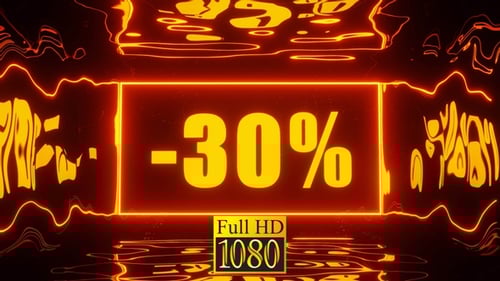 Neon Glowing Sale Percentage Text Animation