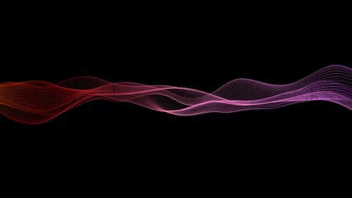 Digitale Partikelwelle mit rot-rosa Farbverlauf