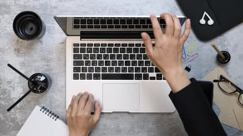 Business desktop with laptop