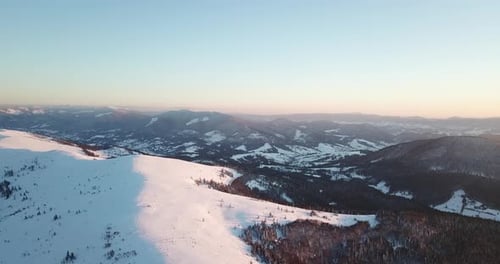From Great Heigh Fairytale Mountain Landscape Snow Covered Alpine Sharp Peaks