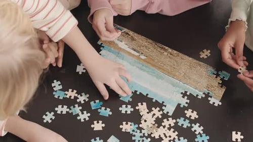 Children Solving Puzzles