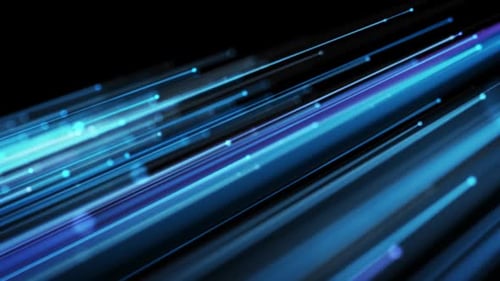 Futuristic Blue Light Streaks and Particles Loop Background