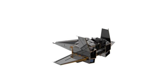 Futuristic 3D Spaceship Rotating Sci-Fi Animation