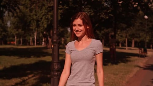 Caucasian Female Enjoy Walk