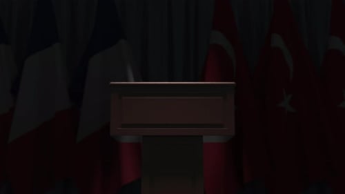 Many Flags of Turkey and France