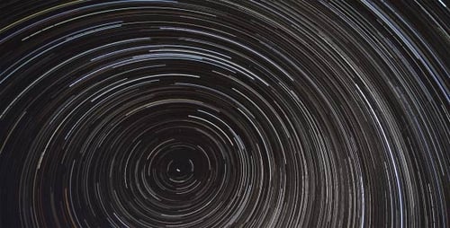 Rotating Star Trails in the Dark Night Sky