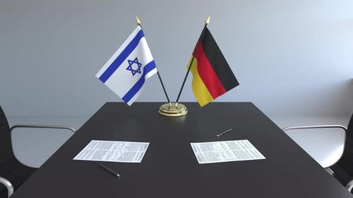 Flags of Israel and Germany for International Partnership
