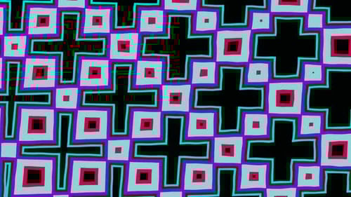 Cruzes multicoloridas pulsantes de néon. VJ Loop 02