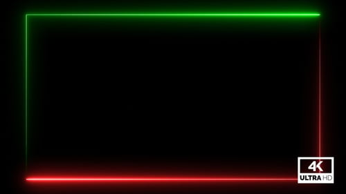 Neon Red & Green Frame Overlay Background 4K Looped V3