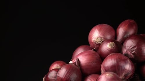 Rotating Red Onions Background