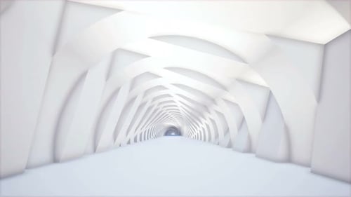 Abstrakte weiße Tunnel für Konzeptdesign.