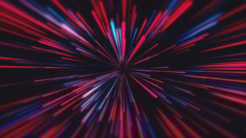 vermelho e azul abstrato zoom rápido velocidade movimento fundo túnel 4k animação espaço sideral