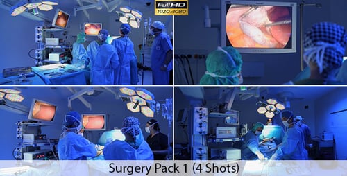 Surgeons Performing Laparoscopic Surgery in Operating Room
