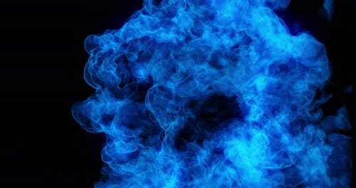 4K abstrakter Bewegungshintergrund von blauen Flammen, brennender Hitze