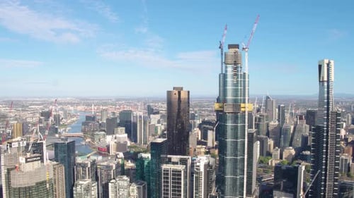 Melbourne City um 8 Uhr Drohnenblick