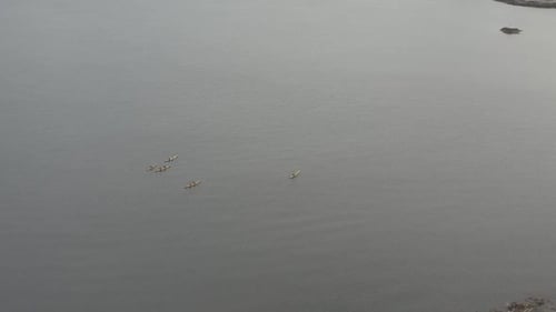 Kayaks Exploring Calm Waters from Above
