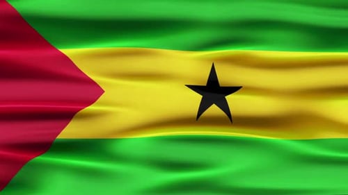 Waving Flag of São Tomé and Príncipe Loopable Background