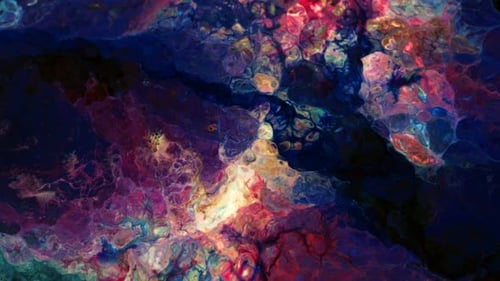 Abstract Ink Swirls of Color and Paint