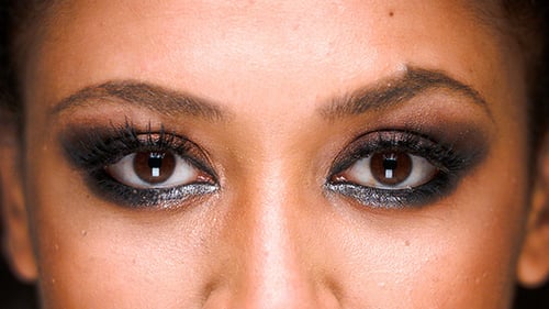 Close Up on Sexy Eyes With Dark Glamour Makeup