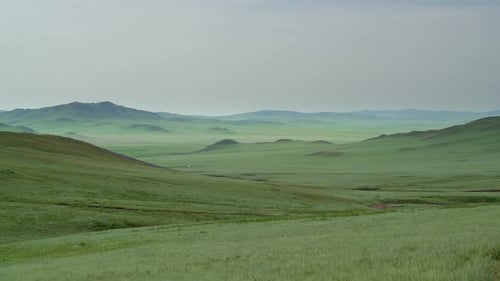 Plain in Treeless Wide Valley