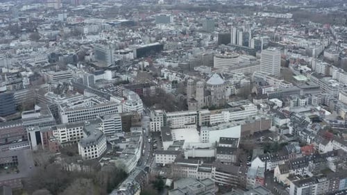 AERIAL: Flight Over of Cologne City in Germany