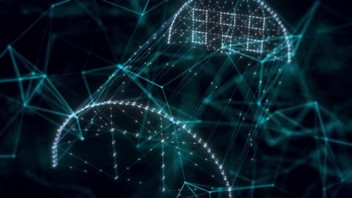 Futuristic Interconnected Digital Network Plexus Background Loop