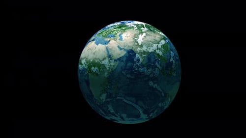 Realistic Rotating Earth Globe Animation