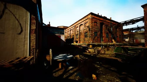 Abandoned Industrial Factory Exterior Environment Walkthrough