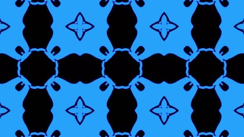 Fluid Abstract Blue and Black Kaleidoscopic Pattern