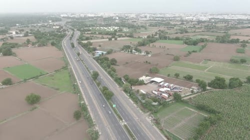 Drone shot of indian highway