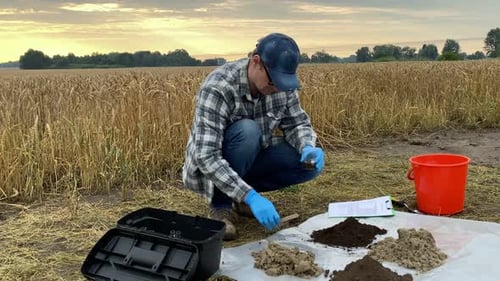 Agronomist Performing Experiment Outdoors Determining Soil pH Value