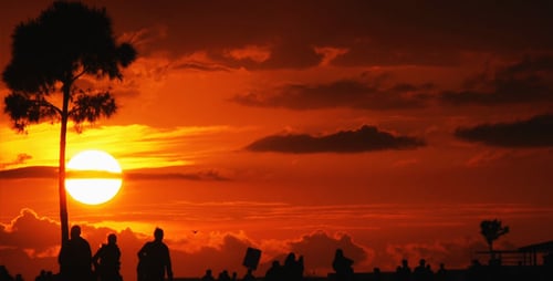 Sunset and People Silhouette