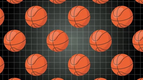 Geometric Bouncing Basketballs Seamless Loop Background