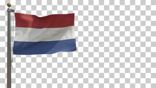 Realistic Netherlands Flag Waving Video Loop