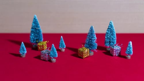 Trees and Christmas Gifts in Stop Motion