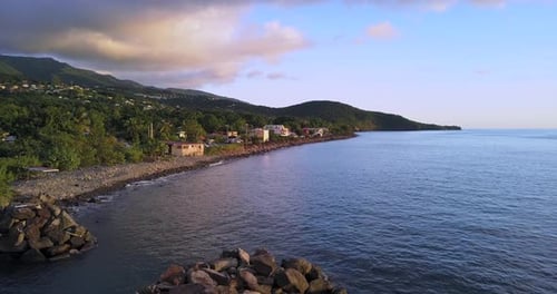 Island Of Guadeloupe At Sunset