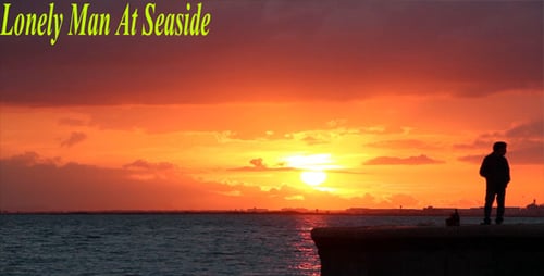Lonely Man At Seaside