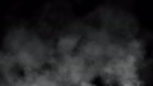 Rising Light Gray Smoke Effect on Black Background