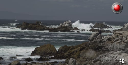 Crashing Waves on a Scenic Rocky Coast
