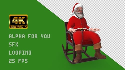 Animated 3D Santa Claus Rocking Chair for Christmas Scenes
