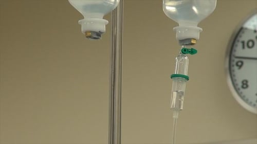 IV Fluid Drip in Hospital Setting